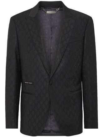 Philipp Plein Blazer con monogramma - Nero
