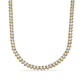 Diamond2Deal 14K Gold 3CT Lab Grown Diamond Straight Line Tennis Necklace 18 3 Ct