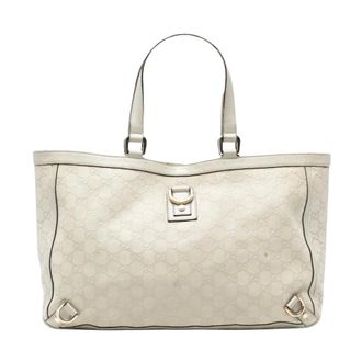 Gucci Pre-owned Tote Bags, female, White, Size: ONE SIZE Pre-owned Leather Tote Bag