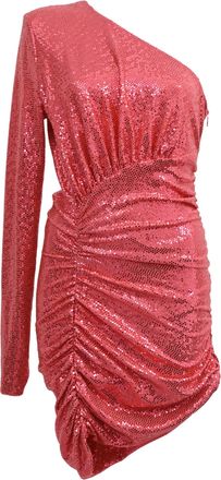 Alexandre Vauthier One-Shoulder Sequined Mini Dress in Pink Polyamide