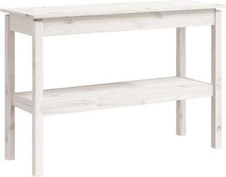vidaXL Console Table White 110x40x75 cm Solid Wood Pine Vidaxl