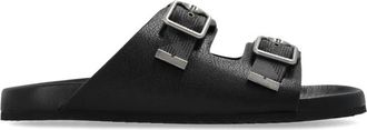 Burberry Urchin Slides - Heren - Sandalen - Zwart - 42 1/2 EU - Leer - Schoenen