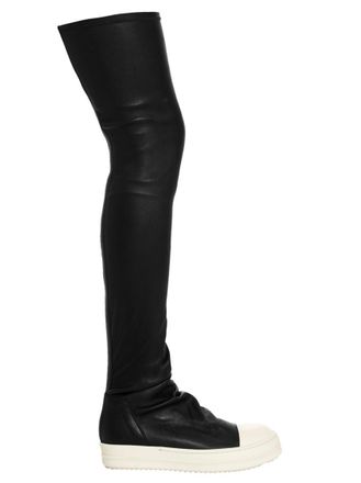 Rick Owens BlackWhite Solid High Stocking Sneaks Boots
