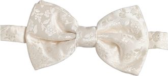 Dolce & Gabbana Floral Silk Bow Tie - White