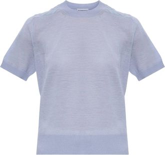 Burberry Winnie Wool Top - Dames - Ronde hals truien - Blauw - M - Wol - Truien & Vesten
