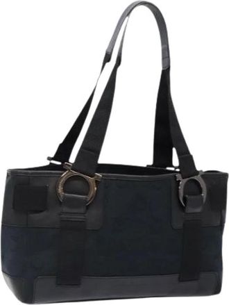Ferragamo Tweedehands Canvas handtassen - Dames - Vintage Shopper - Zwart - ONE Size - Vintage