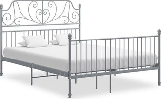 vidaXL Estructura De Cama Sin Colch&oacute;n Metal Gris 140x200 Cm Vidaxl