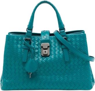 Bottega Veneta Pre-owned Roma Satchel - Dames - Vintage Handtas - Blauw - ONE Size - Leer - Vintage