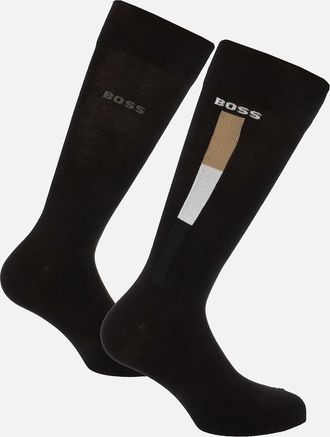 HUGO BOSS Mens 2 Pack of Iconic Stripe Socks - Black - Size: 9/9.5/11.5/11/10.5/10/12