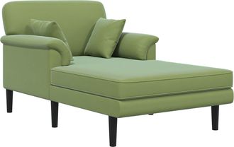 vidaXL Chaise Longue Verde Claro Terciopelo Vidaxl