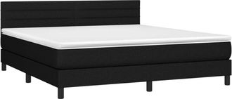 vidaXL Cama Box Spring Con Colch&oacute;n Tela Negro 160x200 Cm Vidaxl