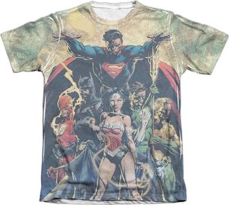 Gildan Justice League of America Power Adult Poly/Cotton Short Sleeve Tee / T-Shirt
