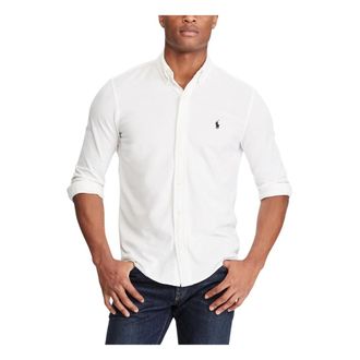 Ralph Lauren Featherweight Mesh Shirt - Heren - Casual Overhemden - Wit - XL - Katoen - Overhemden