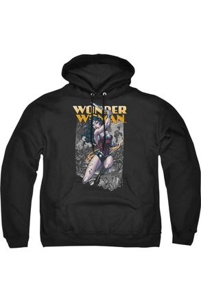 Gildan Justice League of America Wonder Woman Slice Adult Pull Over Hoodie / Hooded Sweatshirt