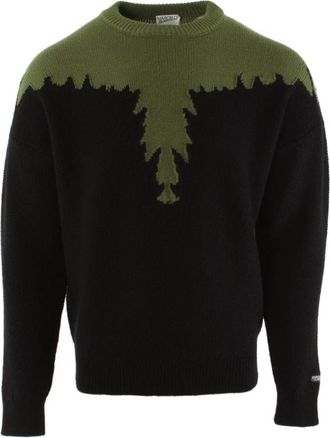 Marcelo Burlon Block Wings Knit Boxy Crew - Heren - Ronde hals truien - Zwart - XL - Truien & Vesten