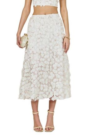 endless rose 3D Floral Midi Skirt in Off White at Nordstrom, Size X-Small