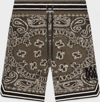 Amiri Mens Bandana Shorts Green - Black - Size Small