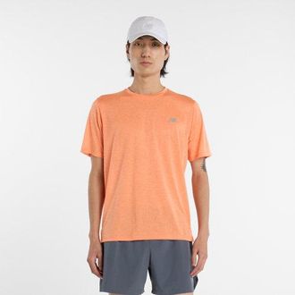 New Balance Mens RC Essential T-Shirt in Orange/Grey Poly Knit, size 2X-Large