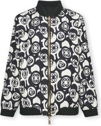Elena Miro 001 St Monogram Bomber - Dames - Bomber jackets - Zwart - L - Polyester - Jassen