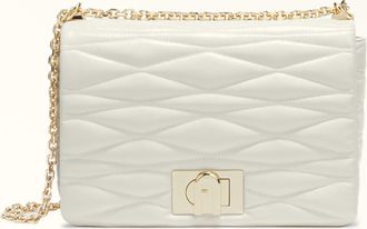Furla 1927 Borsa A Tracolla M Panna Bianco Nappa Di Pelle Di Vitello Di Lusso Trapuntata Dattero Donna