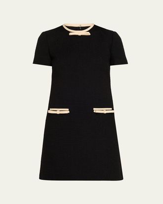 Valentino Garavani Bow Wool-Blend Tweed Mini Dress