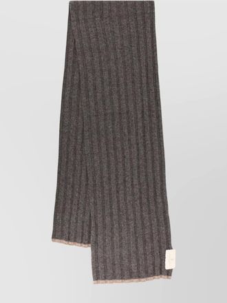 Brunello Cucinelli ribbed cashmere scarf two-tone profile