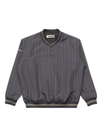 Metalwood Studio logo-motif V-neck sweatshirt - Grey