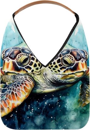 Generic Sea Turtle Reusable Lightweight Grocery Bags - Foldable Into Compact Pouch, Washable & Sturdy, Multipurpose for Shopping and Travel