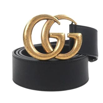 Gucci Pre-owned Vintage Leren Riem - Heren - Vintage Accessoires - Zwart - ONE Size - Leer - Vintage