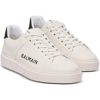 Balmain B-Court trainers in leather calfskin in White at Nordstrom, Size 40