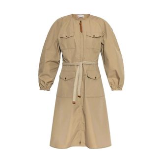 Moncler Dames, Jurken, Beige, Maat: XS Katoen