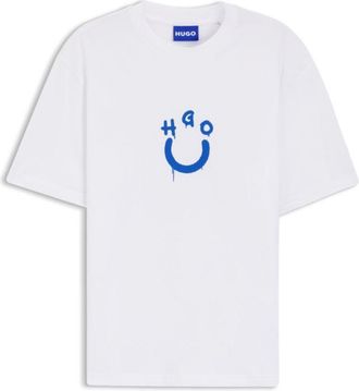 HUGO BOSS Cotton-jersey T-shirt with Happy HUGO logo