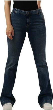 By-Bar Amsterdam Flared Blauwe Broek Leila - Dames - Bootcut Jeans - Blauw - XS - Katoen - Jeans