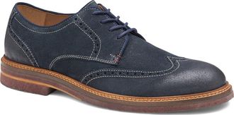 Johnston & Murphy Calder Wingtip Derby in Navy Waxed Suede at Nordstrom, Size 11.5