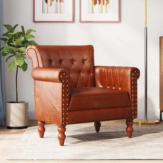 vidaXL Vidaxl Sill&oacute;n De Cuero Aut&eacute;ntico De Cabra Marr&oacute;n