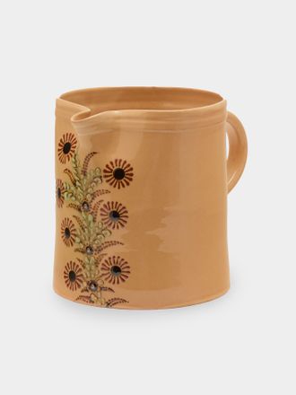 Poterie d'&Eacute;vires Flowers Hand-Painted Ceramic Straight-Edge Jug (70.5oz/2L)