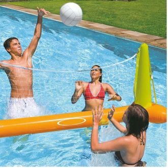 Trade Shop Trade Shop - Gioco Volleyball Pallavolo Rete Gonfiabile E Pallone Da Piscina 239 X 64 X 91 Cm