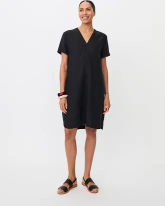 Masai Manareela Linen V-Neck Tunic Dress in Black at Nordstrom, Size Xx-Large