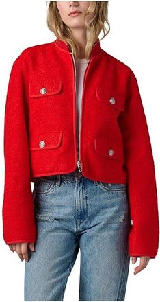 Blank NYC Flying Private Faux Wool Jacket Womens Coat Red : XS, Polyester/Wool