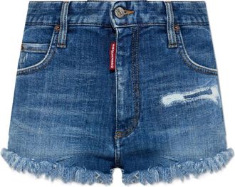 Dsquared2 Trucker Denim Shorts - Dames - Denim shorts - Blauw - M - Denim - Korte Broeken