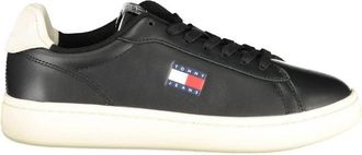 Tommy Hilfiger Leren Sneaker - Dames - Sneakers - Zwart - 42 EU - Leer - Schoenen