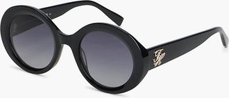 Tommy Hilfiger Womens Bold Round Frame Sunglasses - Black