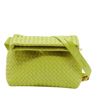 Bottega Veneta Pre-owned Leren Crossbodytas - Dames - Pre-owned - Groen - Maat: ONE Size Leer