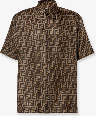 Fendi Camicia in seta con motivo FF - FENDI - gender_Man
