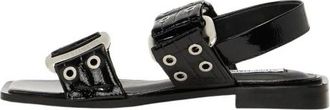 Steve Madden Zwarte Patent Saria E Sandalen Schoenen - Dames - Sandalen - Zwart - 36 EU - Leer - Schoenen