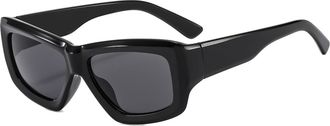 Generic Mens Square Vacation Sunglasses Outdoor Womens Sports Commuter Sun Glasses(Black)