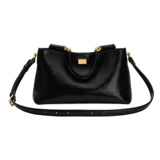 Dolce & Gabbana Vittoria Calfskin Handbag - female - Dolce & Gabbana - Shoulder Bags - Black - ONE SIZE - Bags