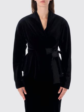 Alberta Ferretti Blazer in velluto stile vestaglia con chiusura a nodo