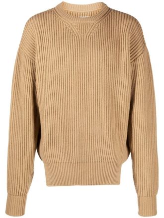Jil Sander crew-neck ribbed-knit jumper - Neutrals