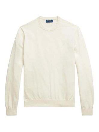 Polo Ralph Lauren embroidered crew-neck sweater - men - Cashmere/Cotton - M - White